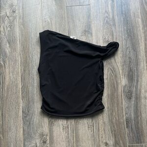 GARAGE Black One-Shoulder Top